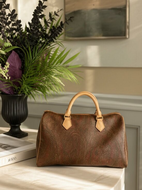 Etro Handbags - Vintage Etro Milano Paisley Coated Boston Bag